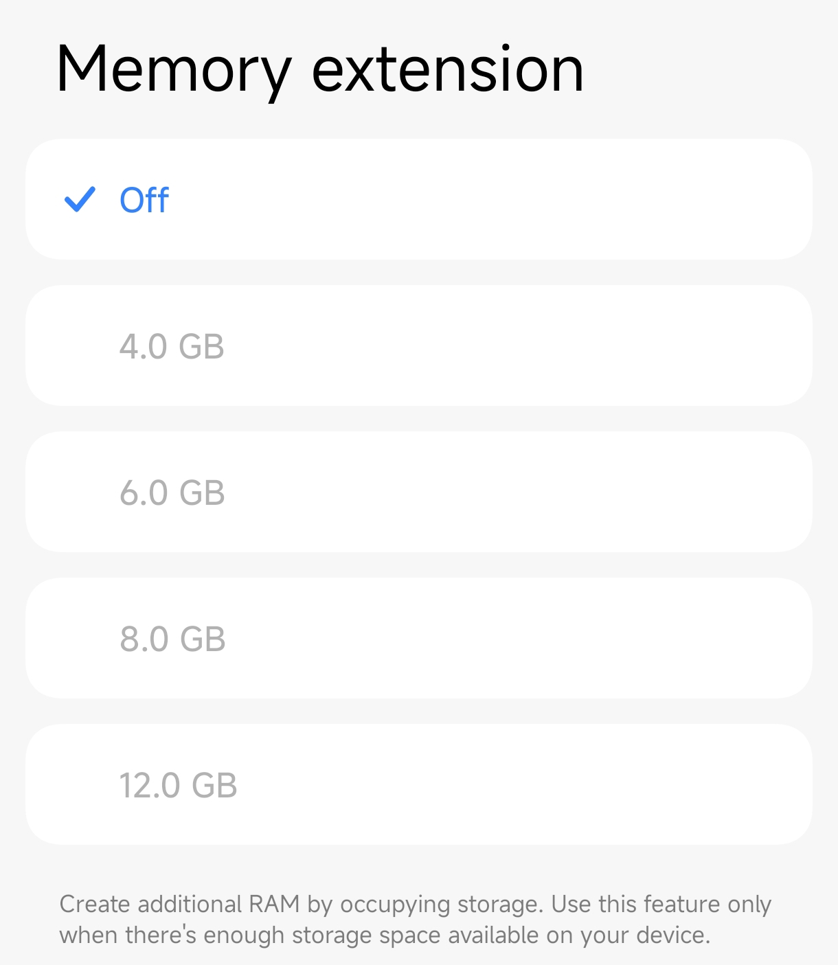 Memory Extension in Xiaomi HyperOS